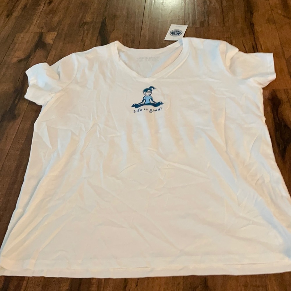 Life is good yoga v neck tee